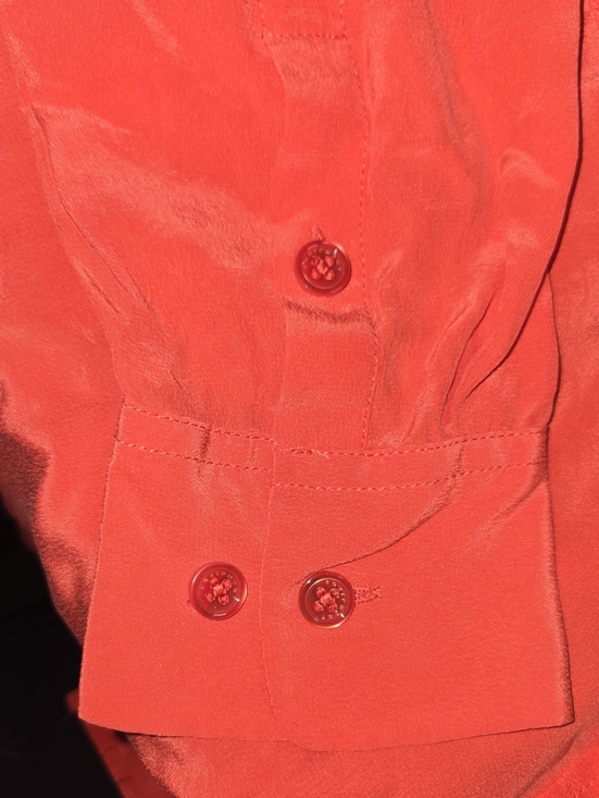 Equipment Tops - Equipment-100% silk Coral Button-Up Shirt-FLAWED-Size X-Small